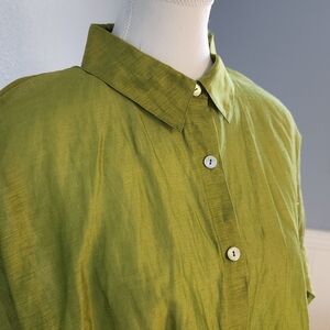 Sheer Button-up Lime Green